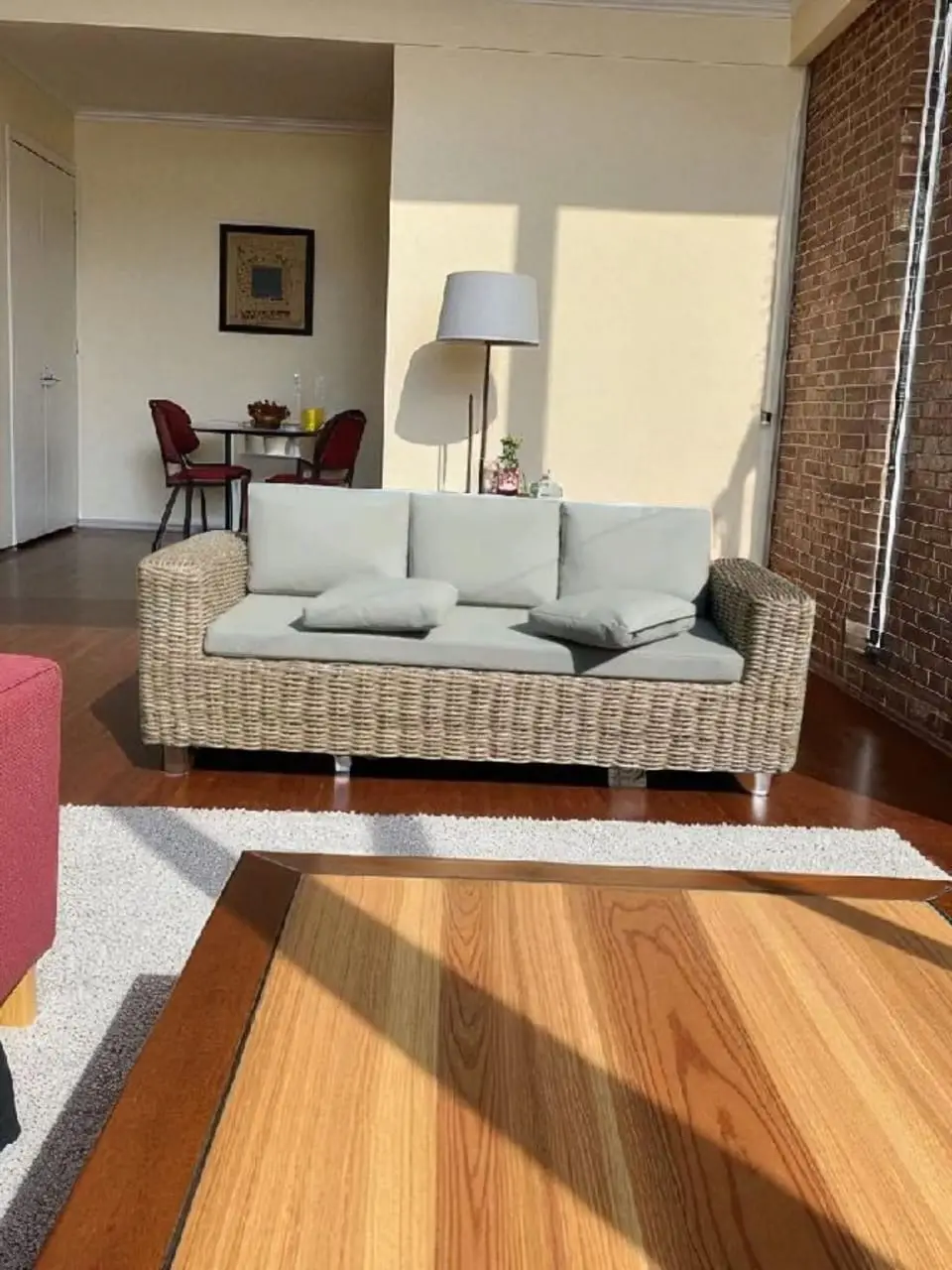 Slim Balcony Wicker Bench